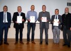 Ehrung Mitglieder des Meisterprüfungsausschusses;
Johann Bergmaier, Bereichsleiter RvS, Christoph Nieberle, Erich Abröll, Karl Anwander, Remigius Erhardt, Dr. Erwin Lohner, Regierungspräsident von Schwaben