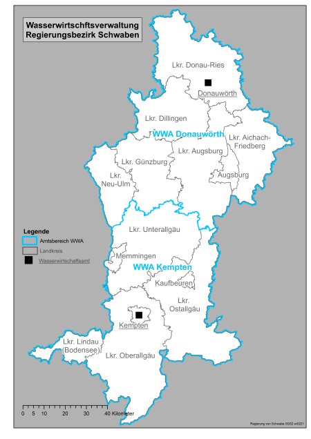Karte Wasserwirtschaftsverwaltung Schwaben